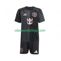 Camisola Inter Miami Criança Equipamento Segundo 2025 Manga Curta